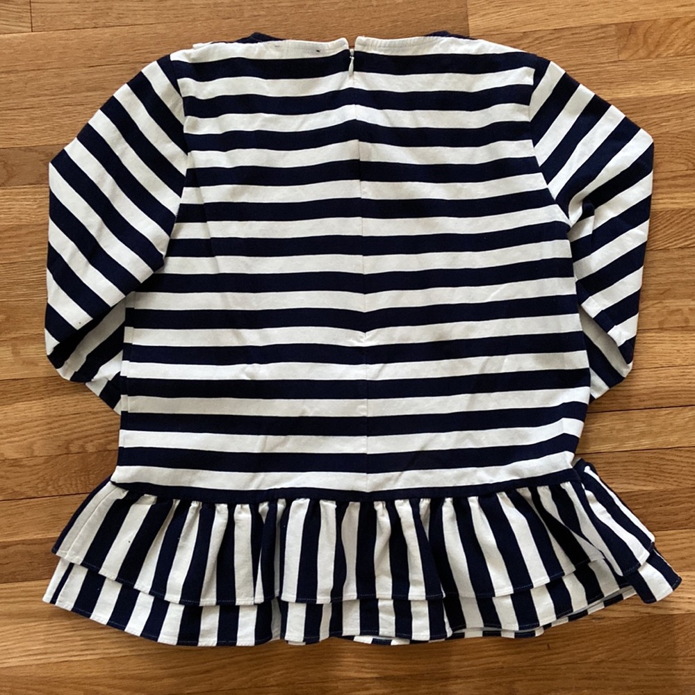J.Crew Striped Asymmetrical Ruffle Top - Picture 6 of 7
